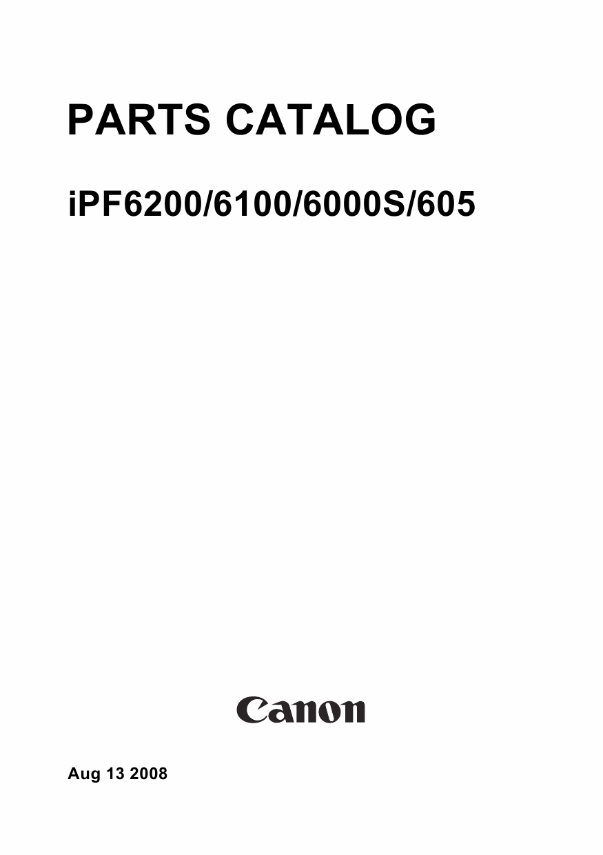 Canon imagePROGRAF iPF605 6000s 6100 6200 Parts Catalog Manual-1